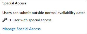 Notice of 1 user with special access.