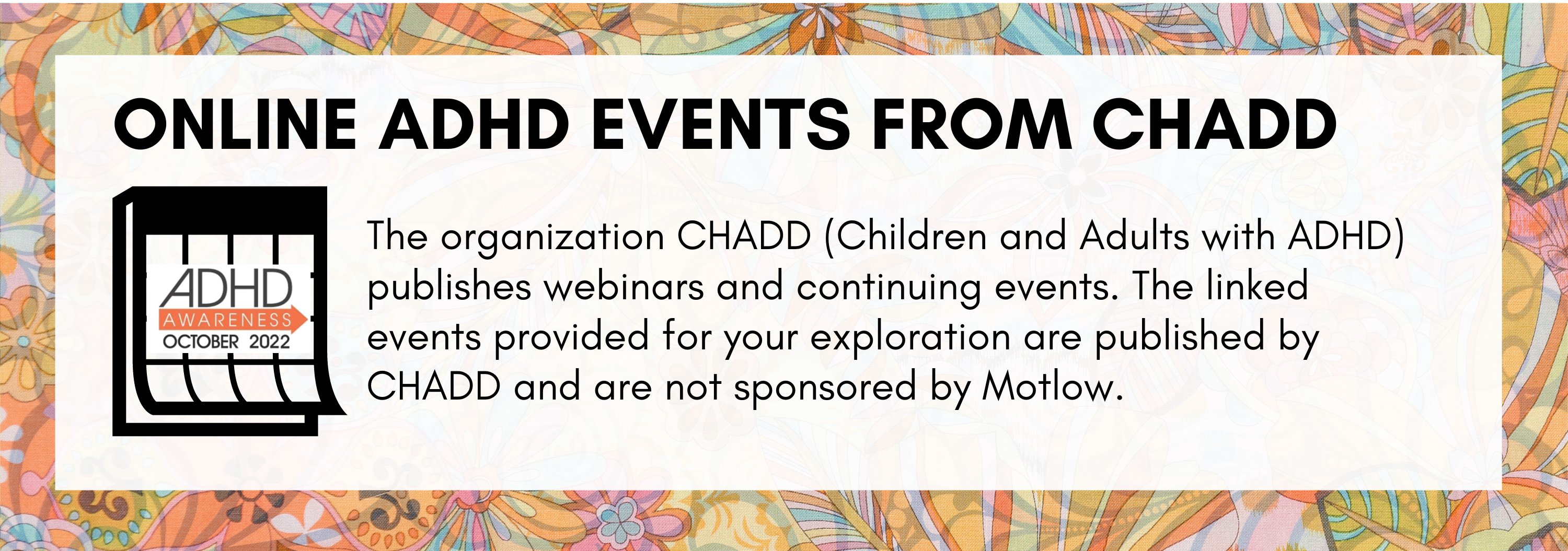 ADHD Awareness Online Events