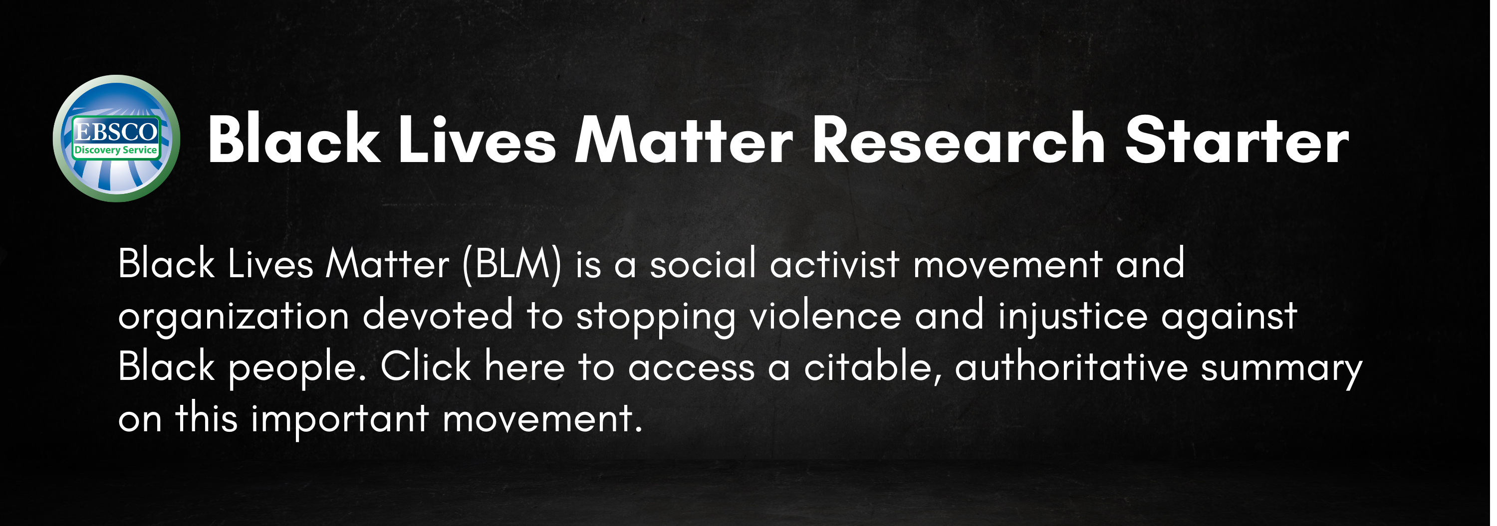 Black Lives Matter Research Starter from EDS