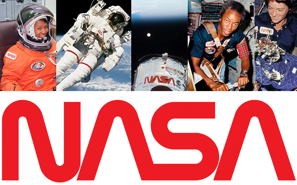 NASA logo and astronaut images