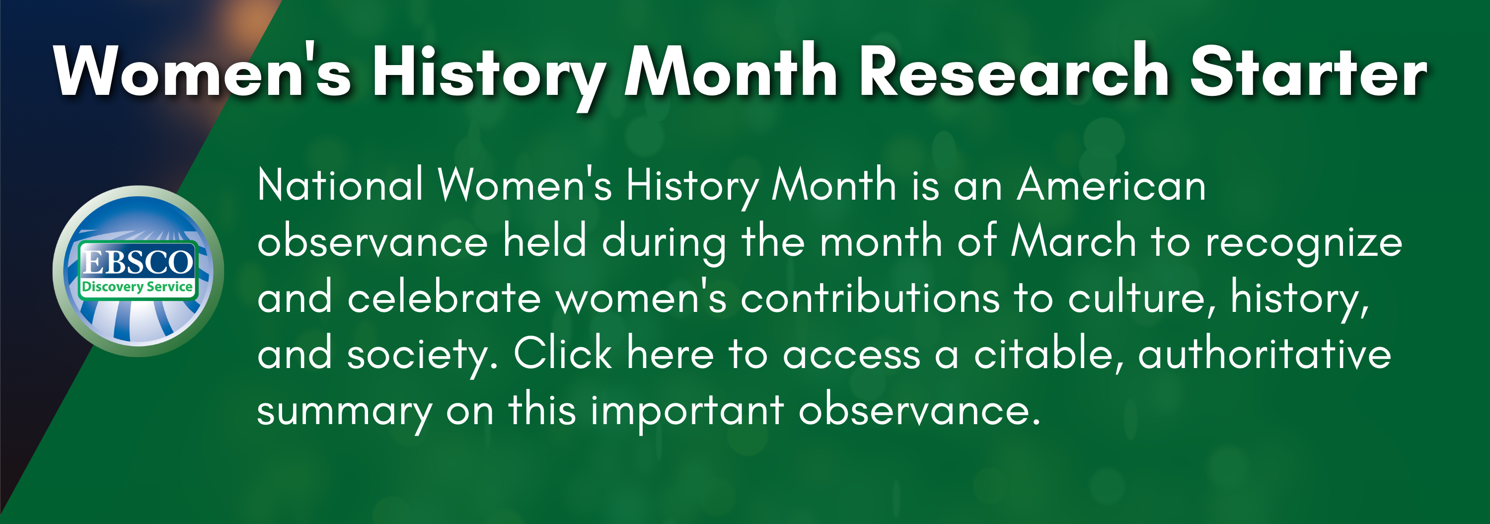 Women's History Month Research Starter