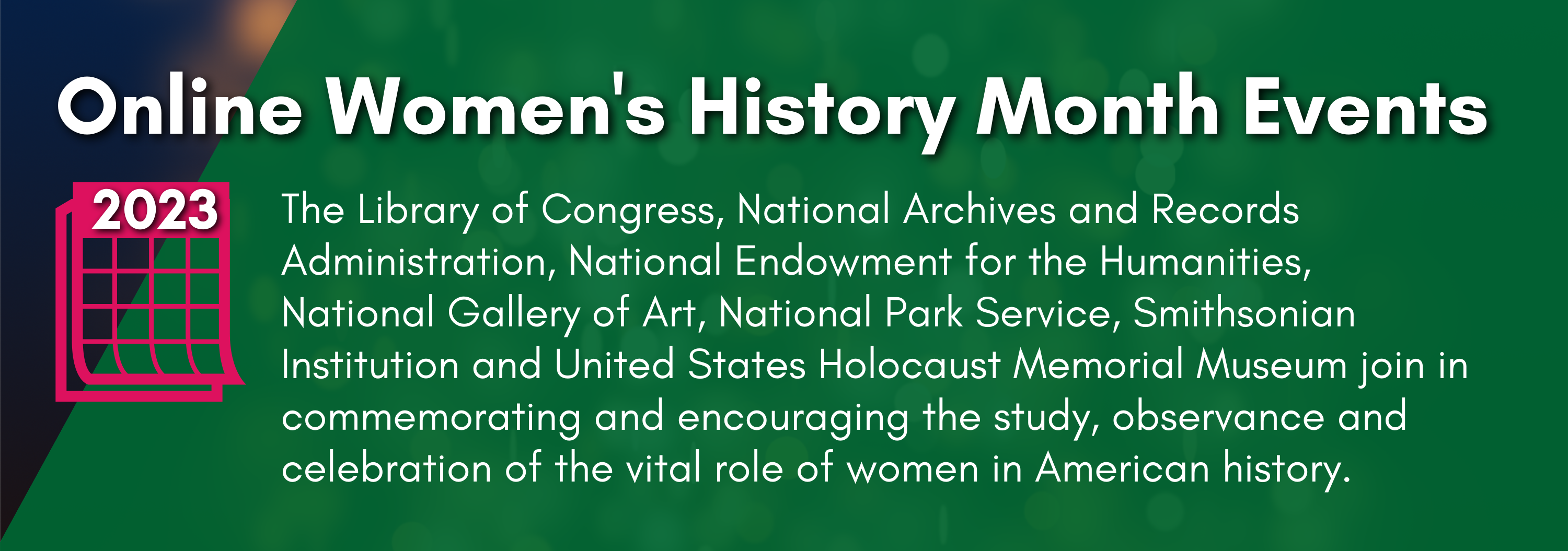 Women's History Month Online Events for 2023