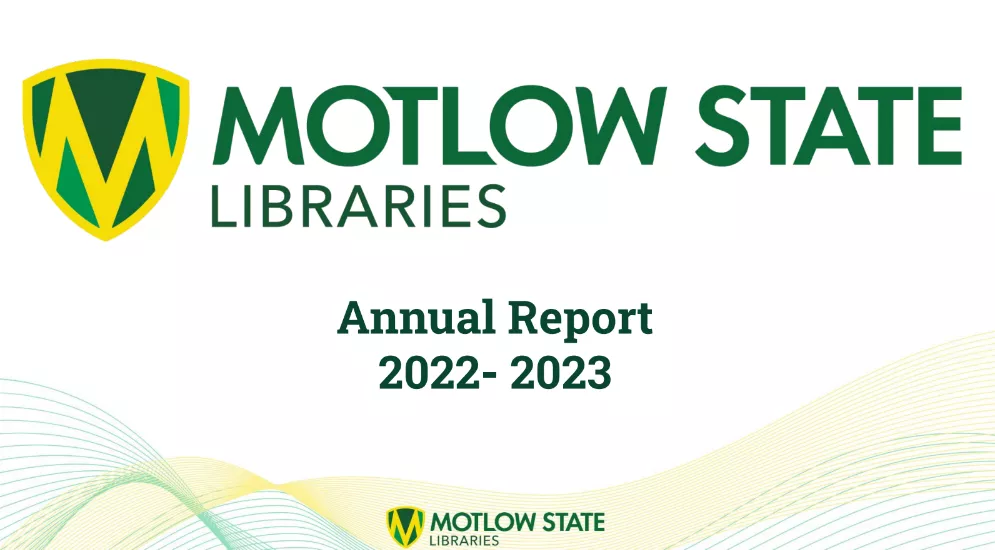 Motlow State Library Logo with "Annual Report 2022- 2023" below it